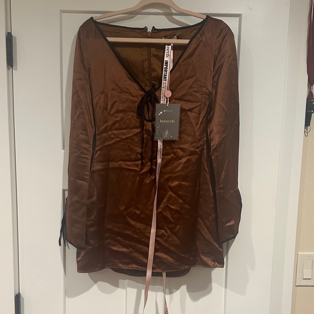 House of CB Copper Satin Dress